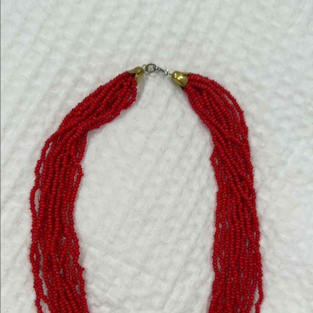 Elegant Red Beaded Necklace